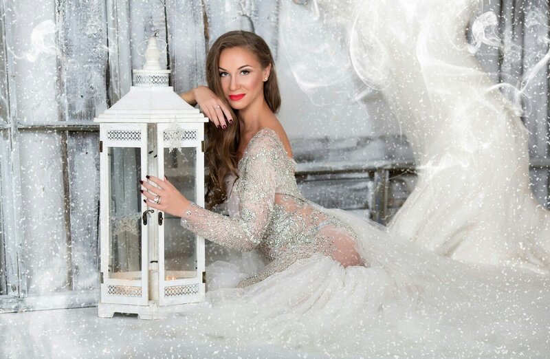 Woman in Wedding Dress — White, Dreamy, Winter