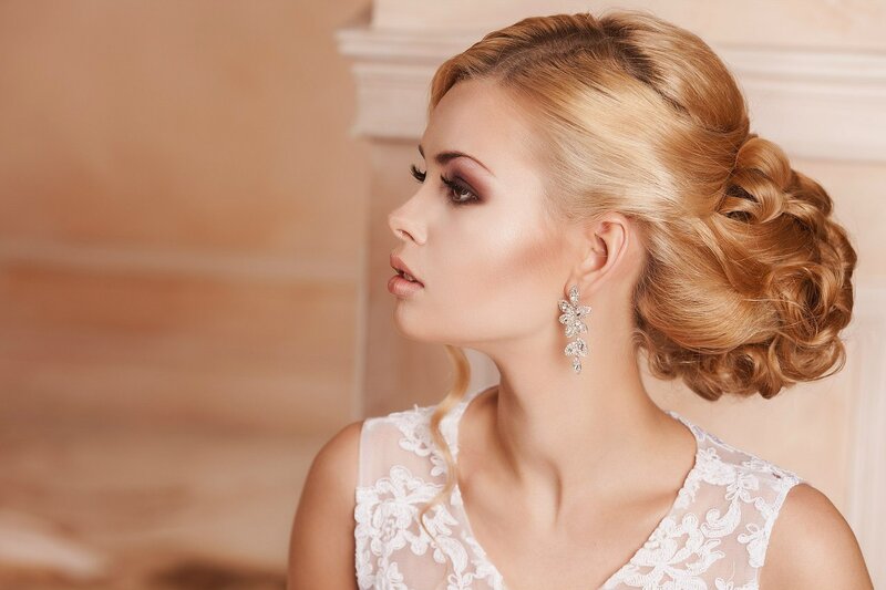 Woman in Wedding Dress — White, Elegant, Photograph, Earrings