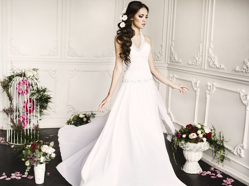 Woman in Wedding Dress — White, Elegant, Photograph, Flowers, Birdcage