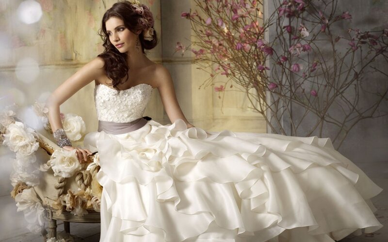 Woman in Wedding Dress — White, Elegant, Spring