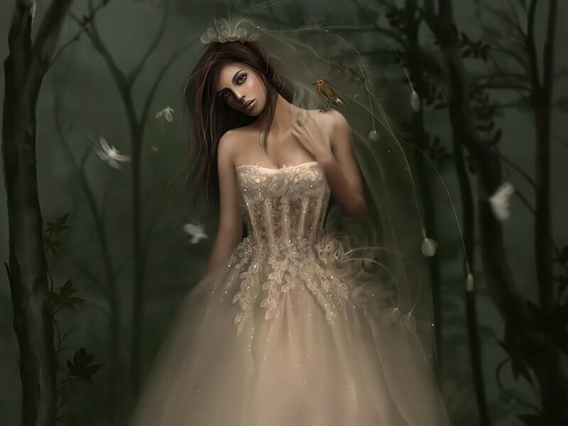 Woman in Wedding Dress — White, Mysterious, Night