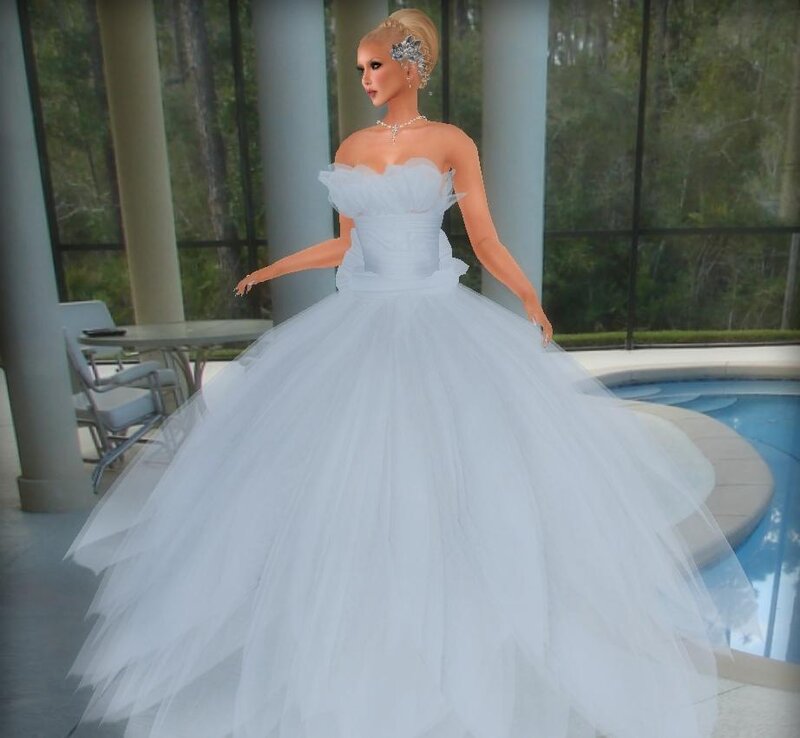 Woman in Wedding Dress — White, Serene, Afternoon, 3d Render