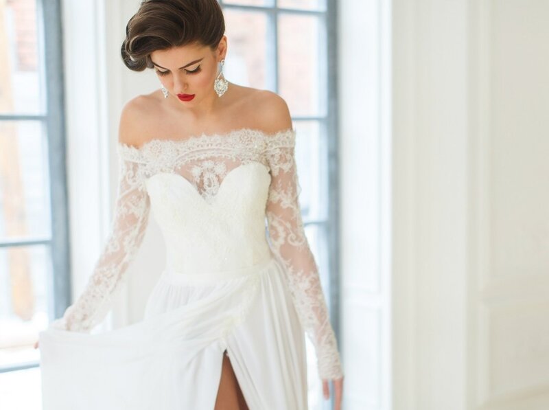 Woman in Wedding Dress — White, Serene, Afternoon, Photograph, Lace