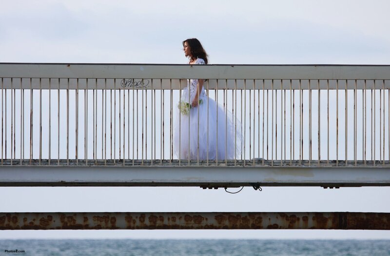 Woman in Wedding Dress — White, Serene, Afternoon