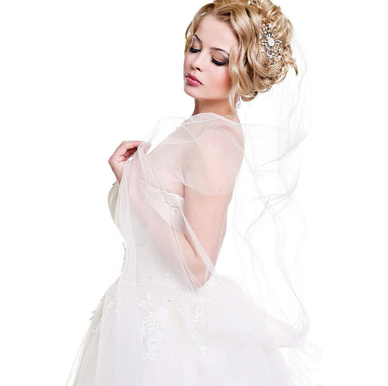 Woman in Wedding Dress — White, Serene, Photograph, Veil, Hair Accessory