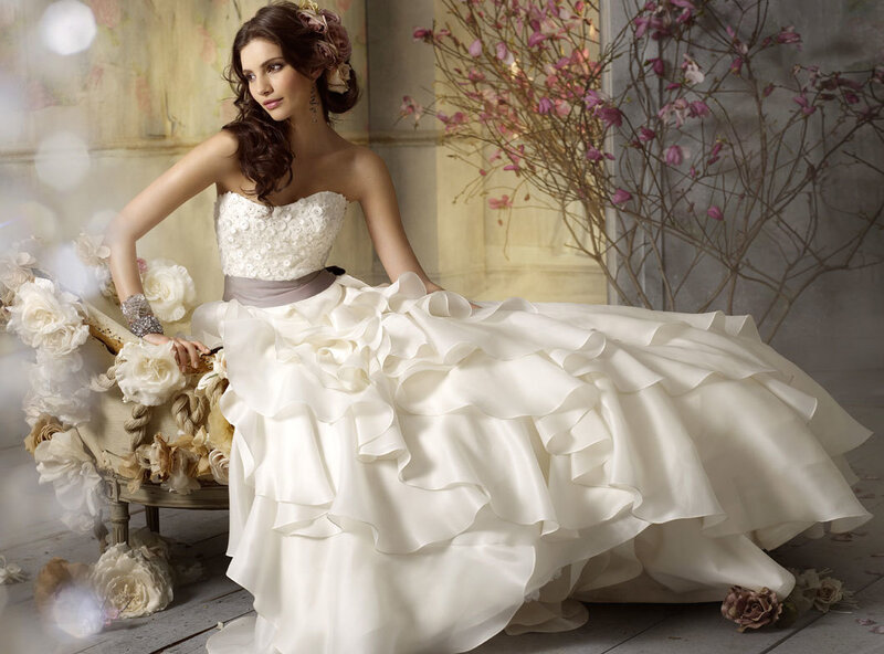 Woman in Wedding Dress — White, Serene, Spring, Photograph