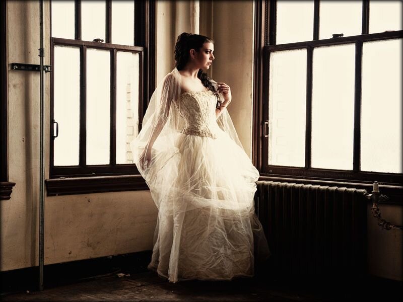 Woman in Wedding Dress — White