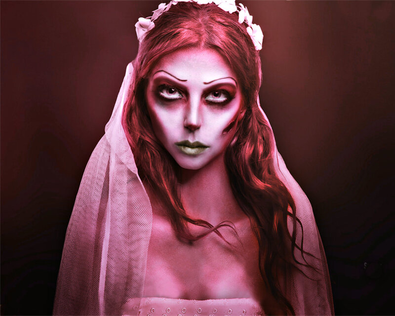 Woman in Wedding Veil — Pink