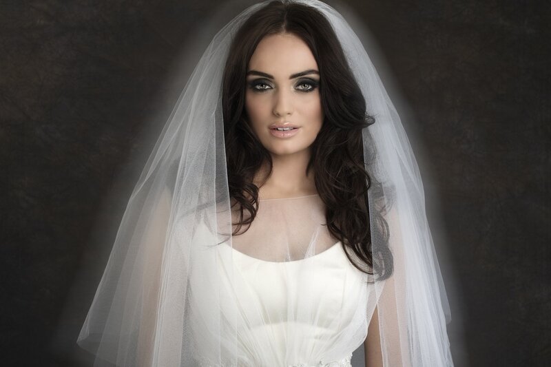 Woman in Wedding Veil — White, Dramatic, Photograph, Dress