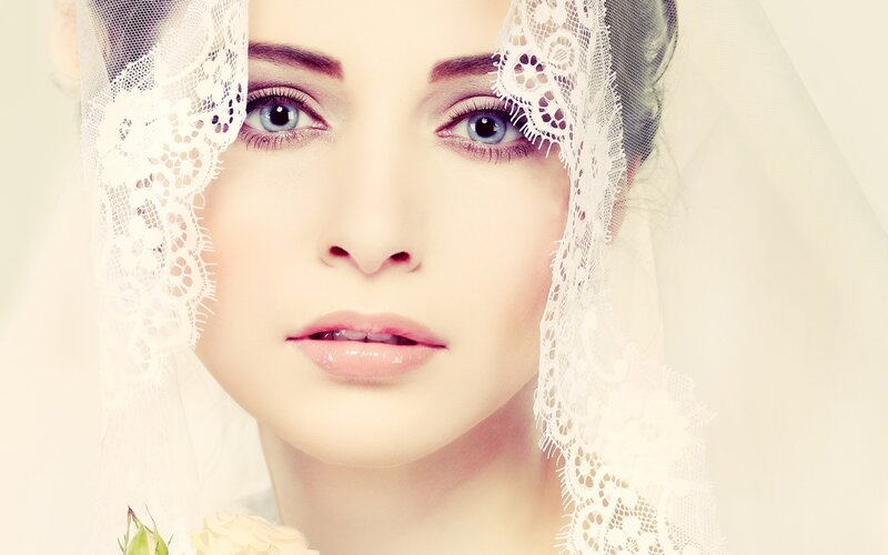 Woman in Wedding Veil — White, Serene, Photograph, Eyes