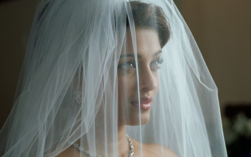 Woman in Wedding Veil — White, Serene