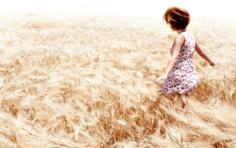 woman in wheat field