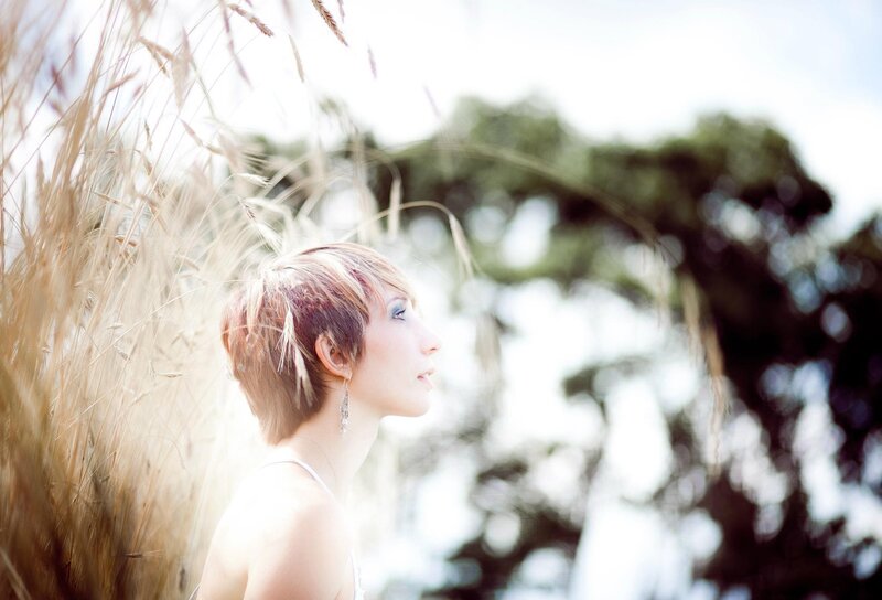 woman in wheat field
