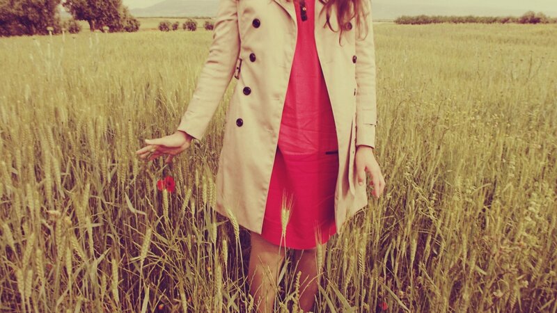 woman in wheat field