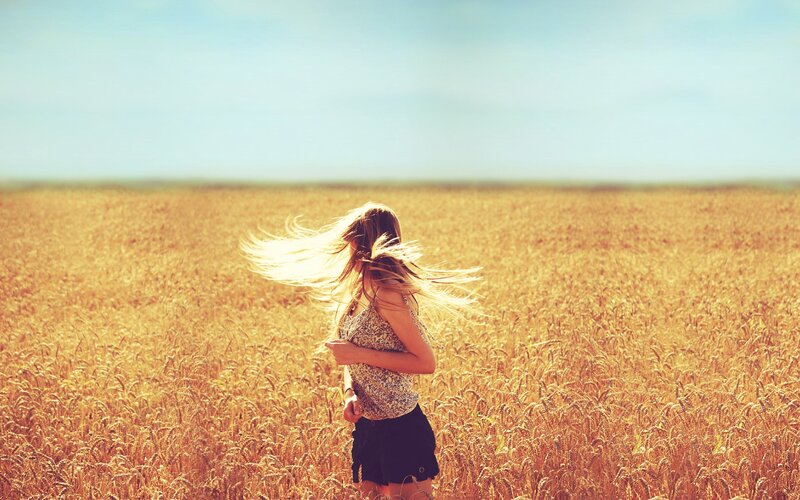 woman in wheat field