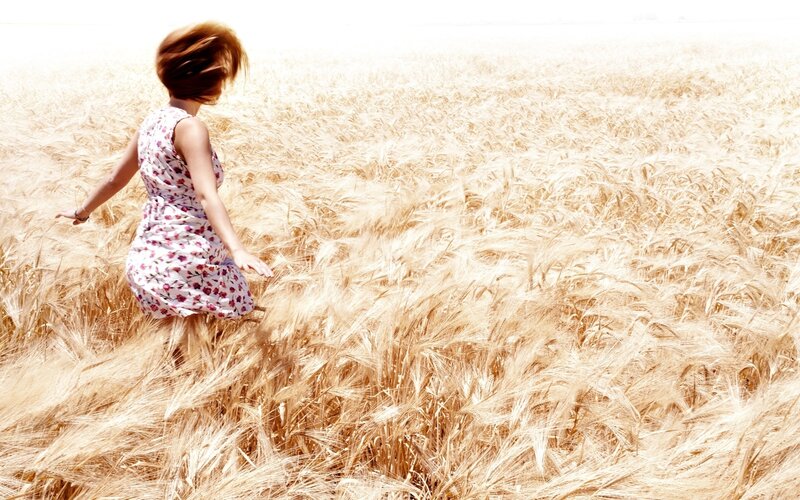 woman in wheat field