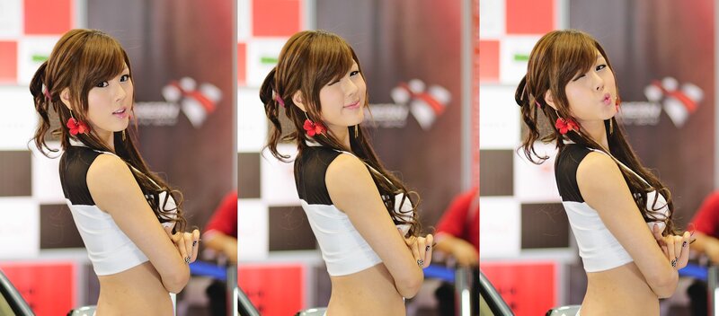 woman in white and black top