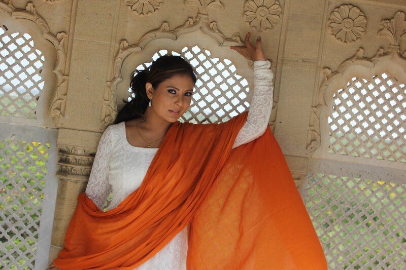 Woman in White and Orange