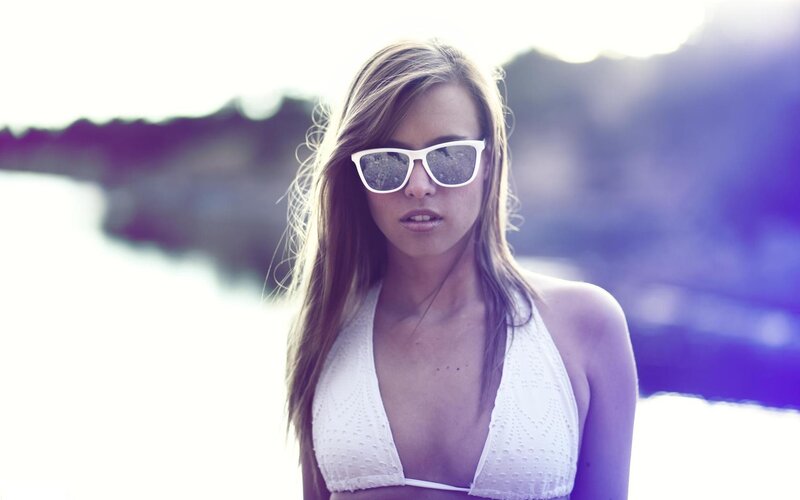 woman in white bikini at beach