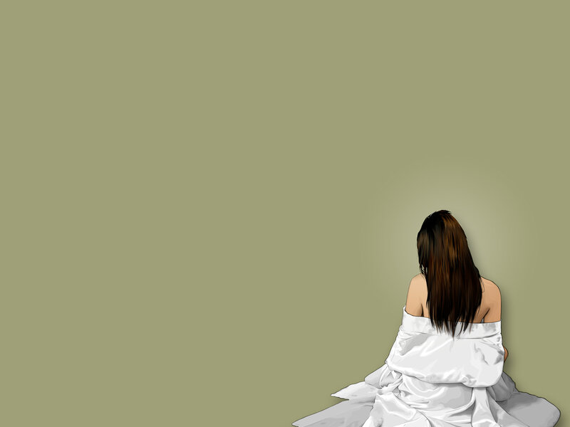 woman in white blanket
