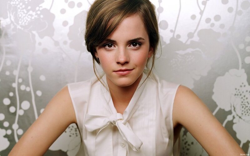 Woman in White Blouse — Gray