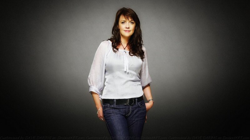 Woman in White Blouse — Neutral, Photograph, Jeans, Belt