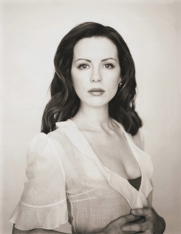 woman in white blouse portrait