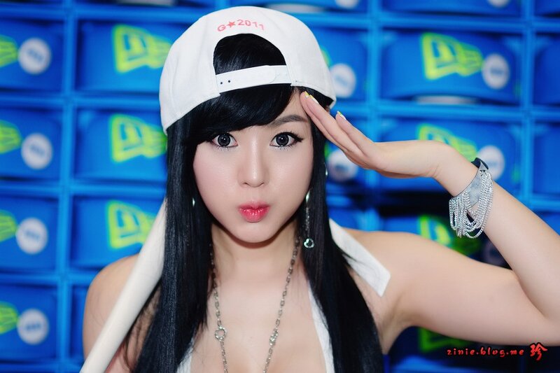 Woman in White Cap — Blue