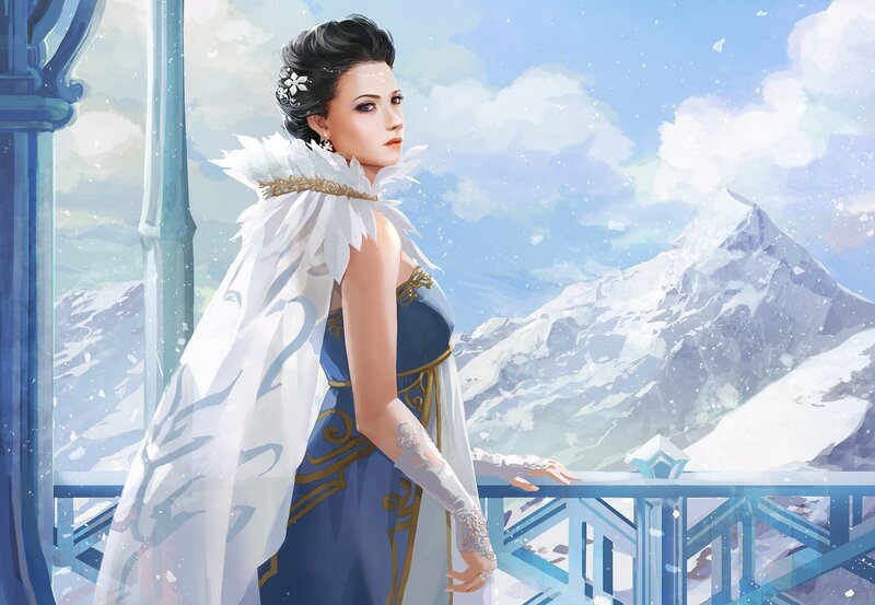 Woman in White Cape