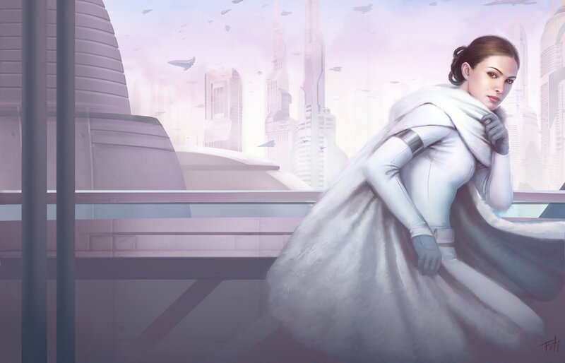 Woman in White Cloak — Dramatic, Digital Art