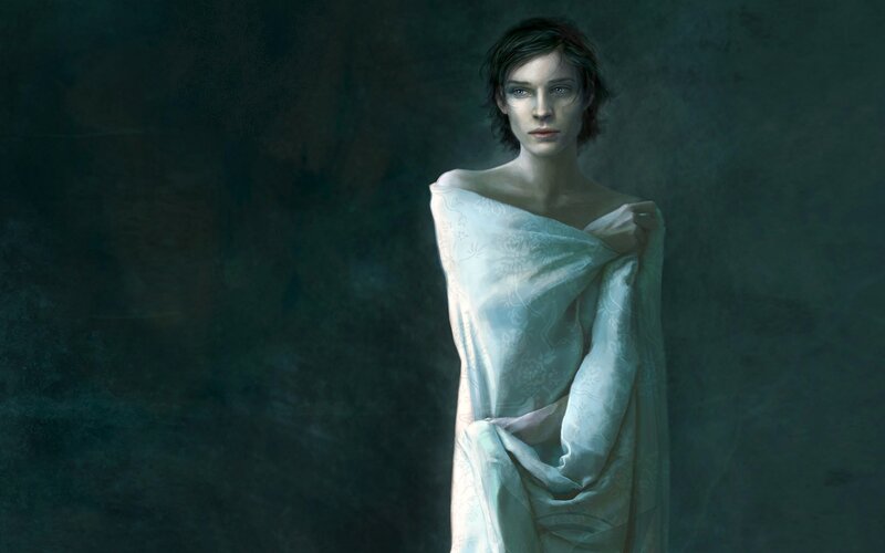 woman in white cloth