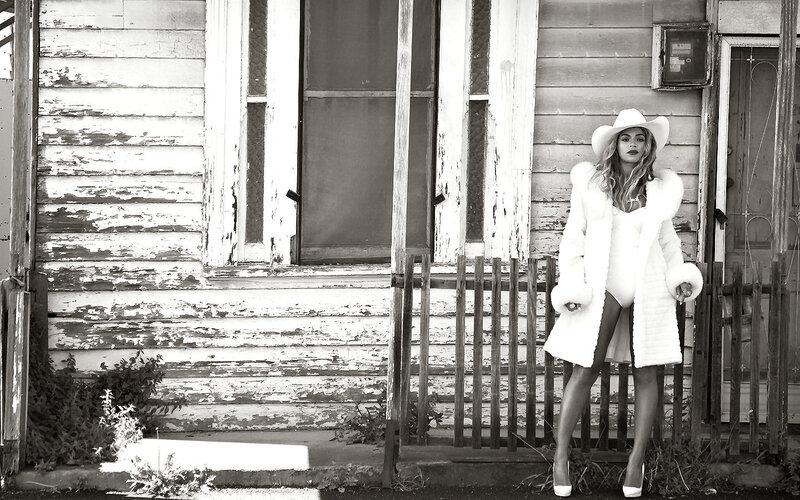 Woman in White Coat — Black, Dramatic