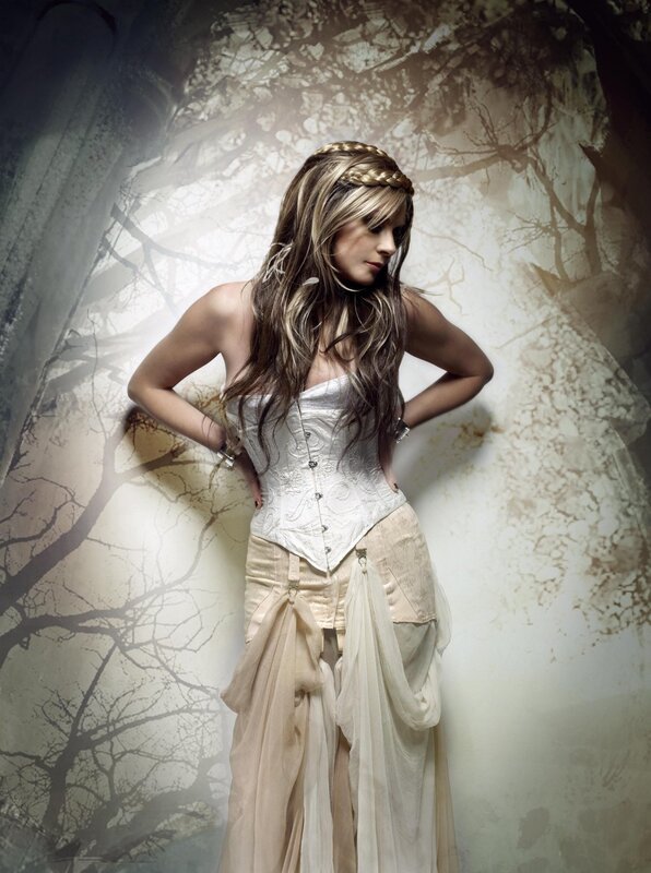 woman in white corset