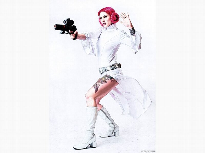 Woman in White Costume — Action