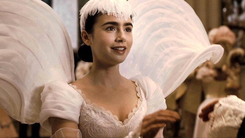 Woman in White Costume — Dramatic, Photograph, Feathered Headpiece