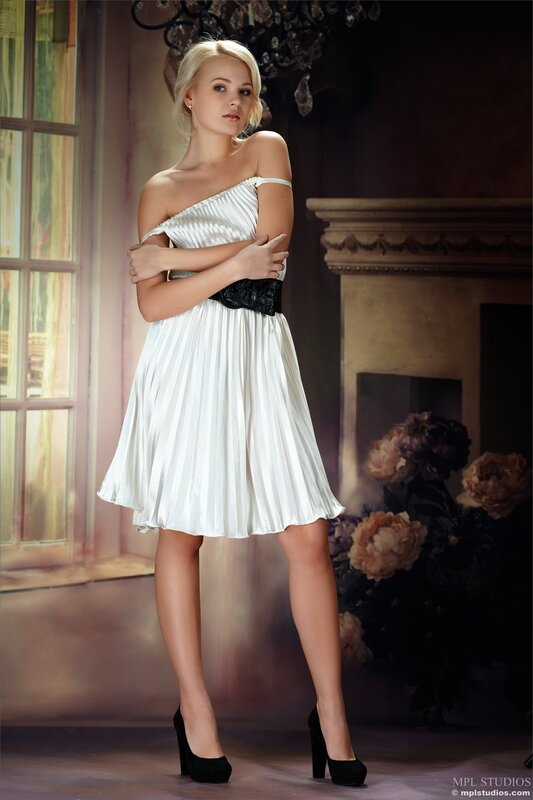Woman in white dress