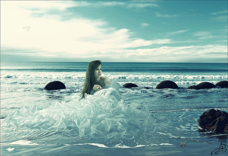 woman in white dress at beach