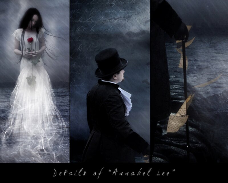 Woman in White Dress — Black, Dramatic, Somber