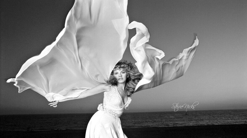 Woman in White Dress — Black, Dramatic, Sunset, Photograph