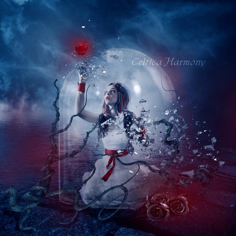Woman in White Dress — Blue, Dramatic, Night, Digital Art, Apple