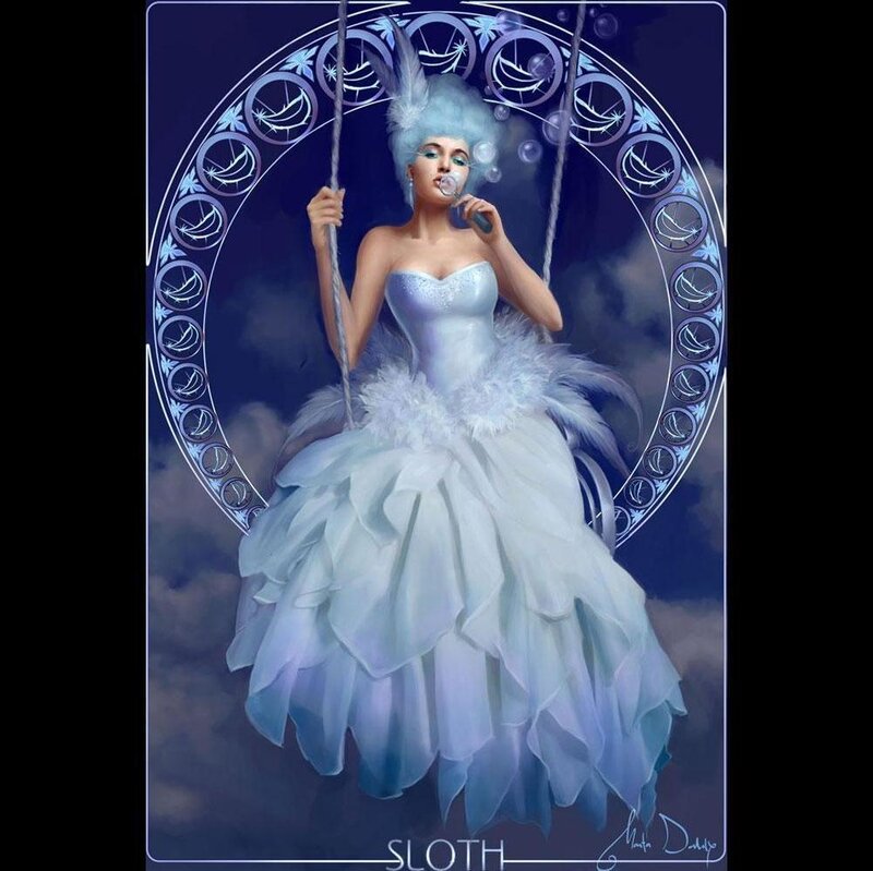 Woman in White Dress — Blue, Dreamy, Night