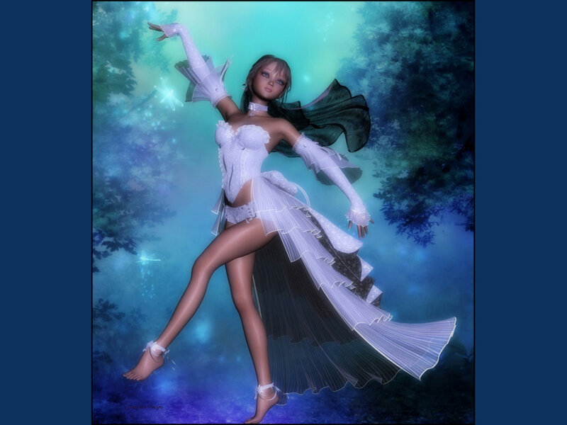 Woman in White Dress — Blue, Ethereal, Night