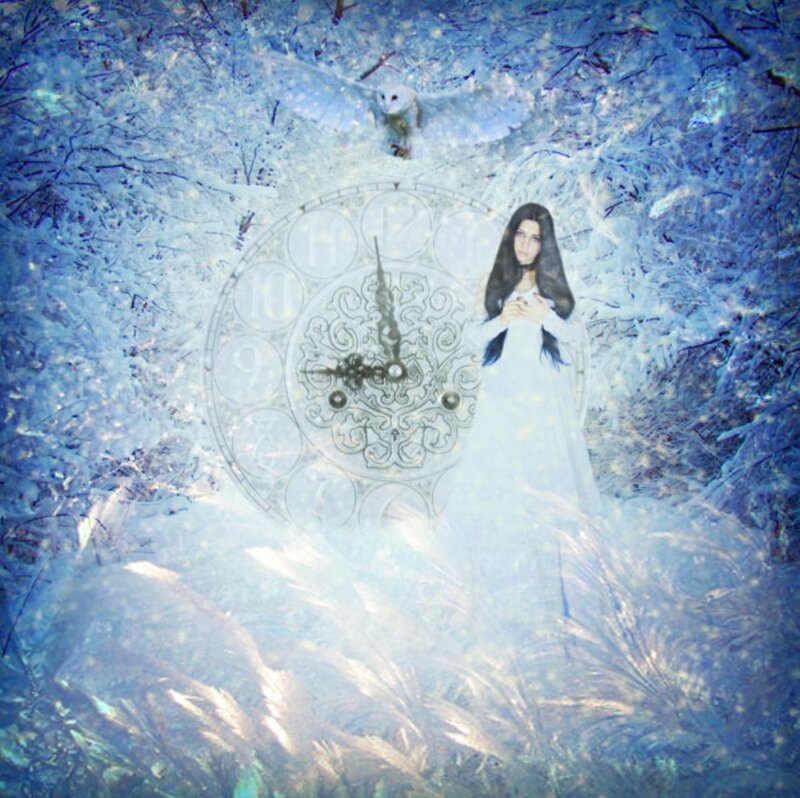 Woman in White Dress — Blue, Ethereal, Winter