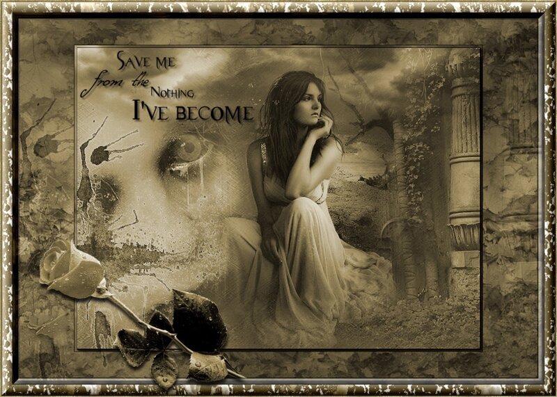 Woman in White Dress — Brown, Melancholic