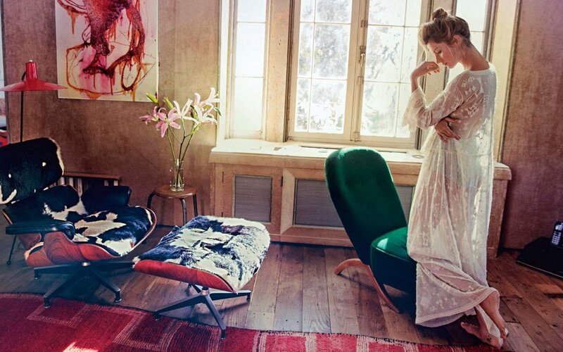 Woman in White Dress — Brown, Serene, Morning