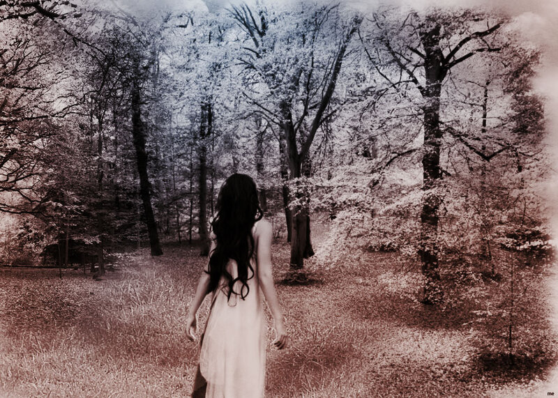 Woman in White Dress — Brown, Serene, Photograph