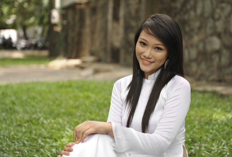 Woman in White Dress — Calm, Afternoon, Photograph, Grass, Tree