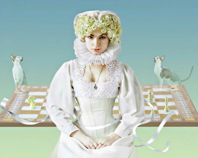 Woman in White Dress — Calm, Digital Art
