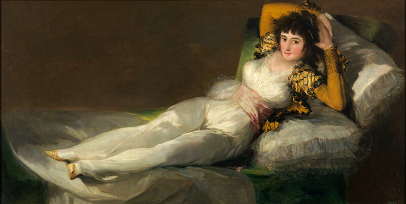 Woman in White Dress — Calm, Painting, Pillow