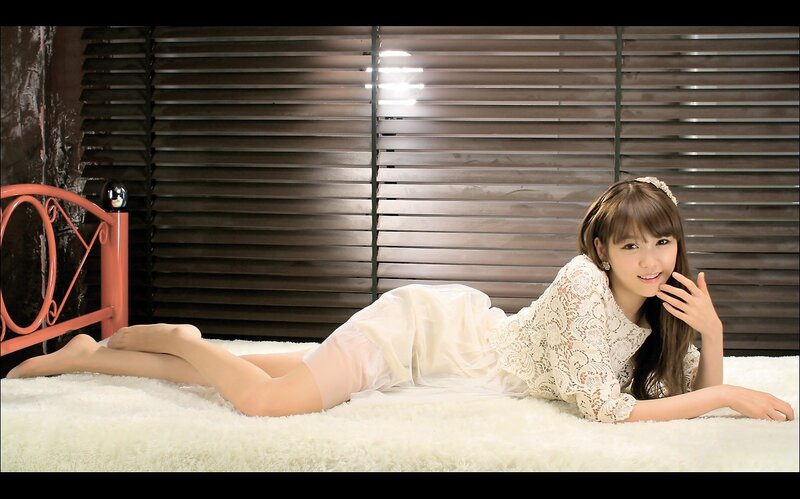 Woman in White Dress — Calm, Photograph, Bed, Headboard